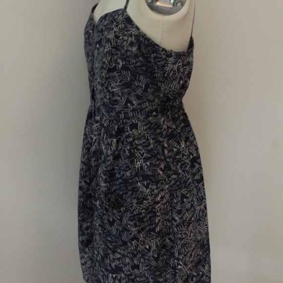 2000's Y2K Jump! Brand Navy and White Button Front Dress - Picture 3 of 5